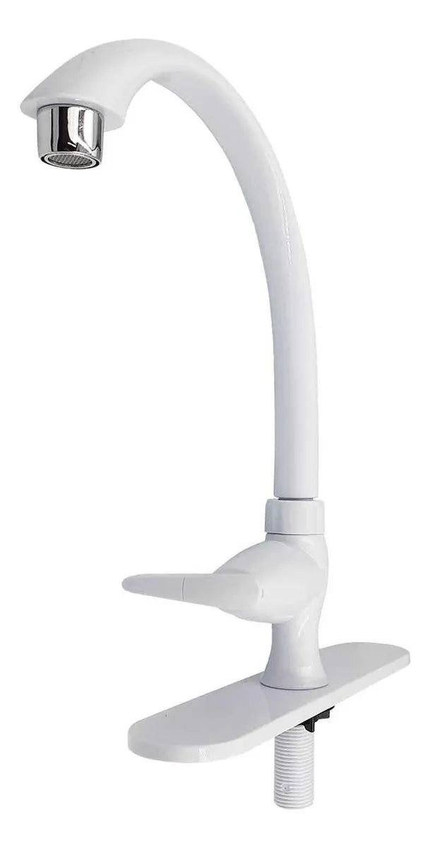 Llave Fregadero Fleximatic  Blanco Facil Instalacion Acabado ABS Blanco