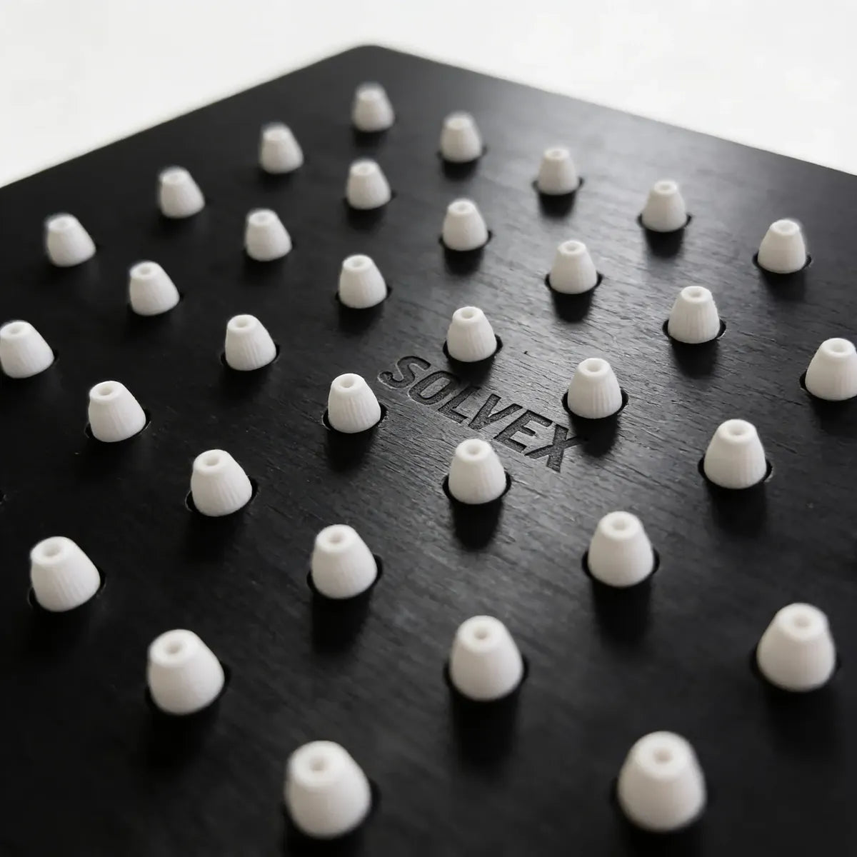 Regadera Cuadrada Solvex 6 Pulgadas Acero Inoxidable - Negro Mate
