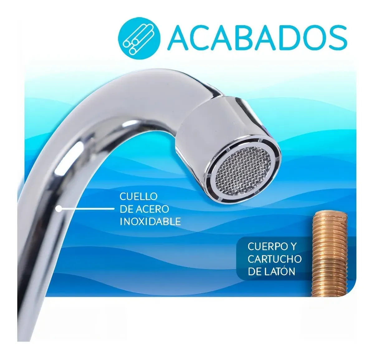 Mezcladora para Fregadero Solvex 8 Pulgadas Cromada
