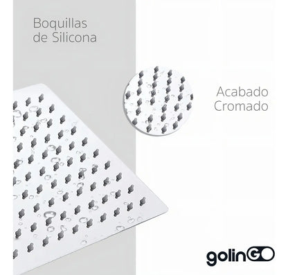 Regadera Cuadrada Solvex 10 Pulgadas Acero Inoxidable