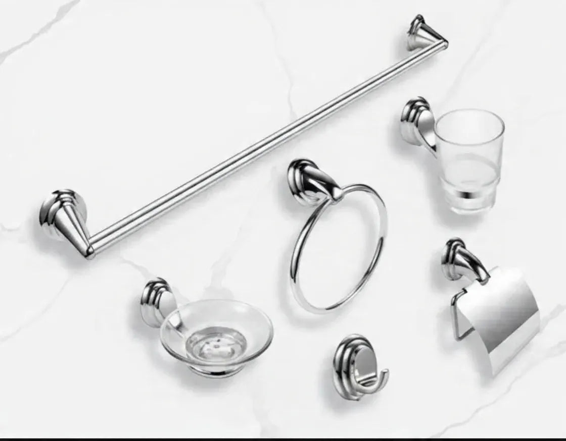JUEGO DE ACCESORIOS PARA BAÑO CROMO 6 PIEZAS