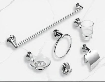 JUEGO DE ACCESORIOS PARA BAÑO CROMO 6 PIEZAS