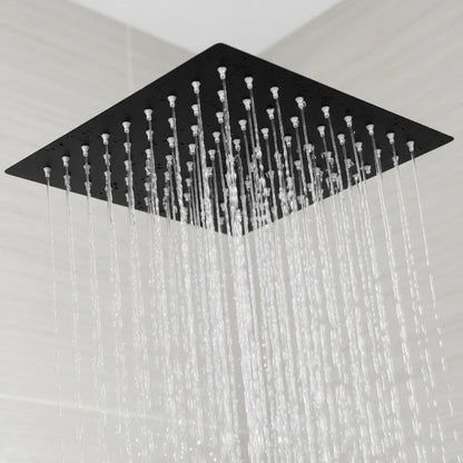 Regadera Cuadrada Solvex 8 Pulgadas Acero Inoxidable - Negro Mate