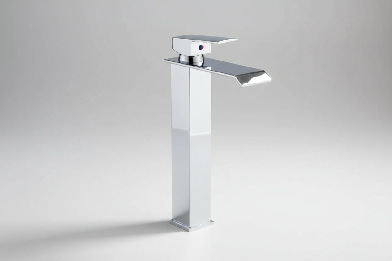Monomando Para Lavabo De Acero Cromado 32 Cm  Plateado Cromado