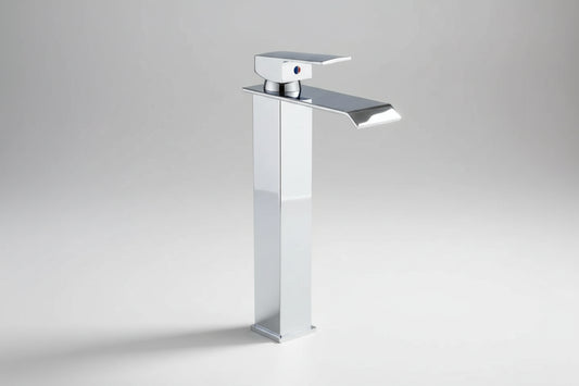 Monomando Para Lavabo De Acero Cromado 32 Cm  Plateado Cromado