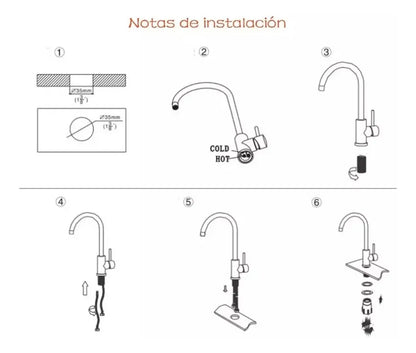 Grifo monomando acero inoxidable para fregadero cocina