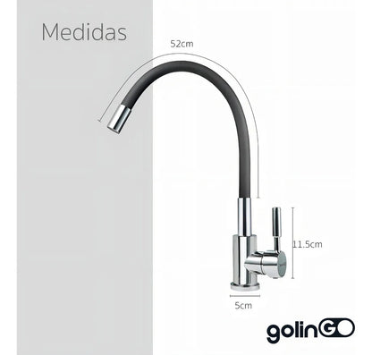 MONOMANDO PARA FREGADOR FLEXIBLE CROMADO