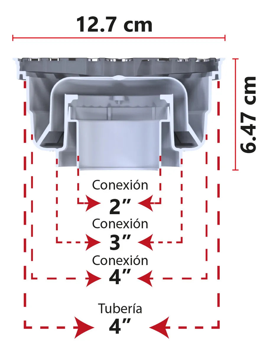 Fleximatic 2239 Coladera Push Con Check Anti Olores