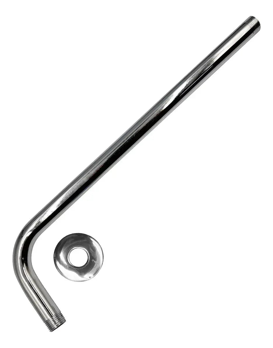 Tubo Para Regadera 40cm Brazo Con Curva Acero Inox Cromado