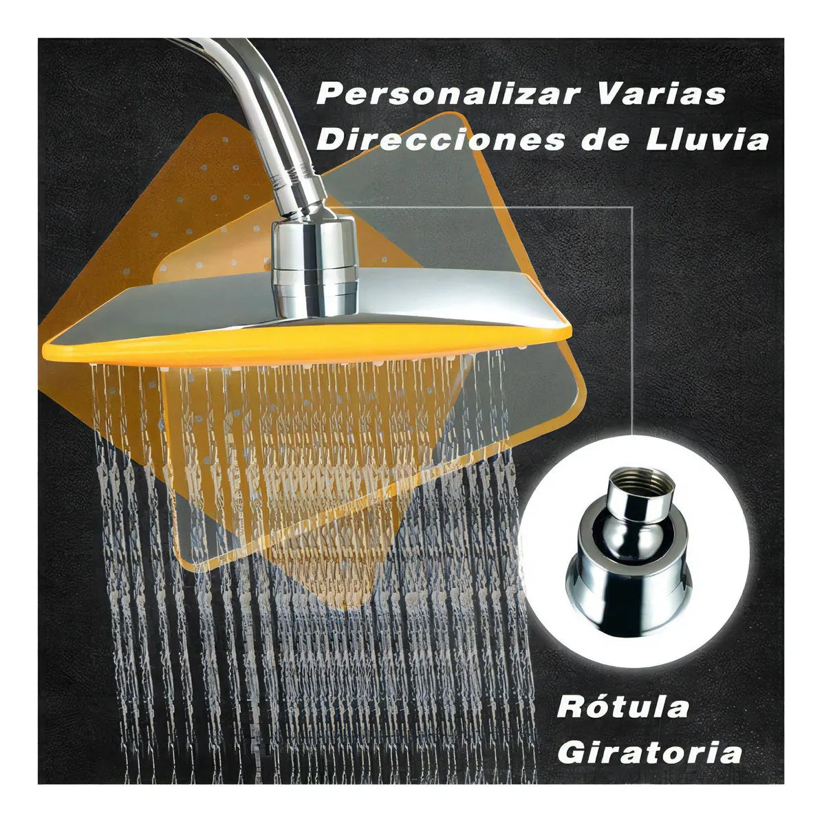 REGADERA CUADRADA AMARILLA TIPO LLUVIA