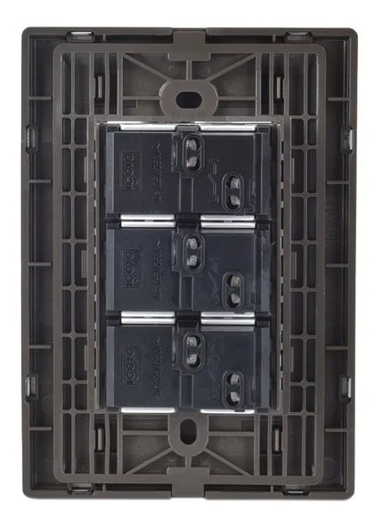 Apagador Triple Placa Acero Inox 125v 15A Igoto Color Plata