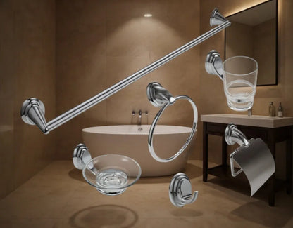 JUEGO DE ACCESORIOS PARA BAÑO CROMO 6 PIEZAS