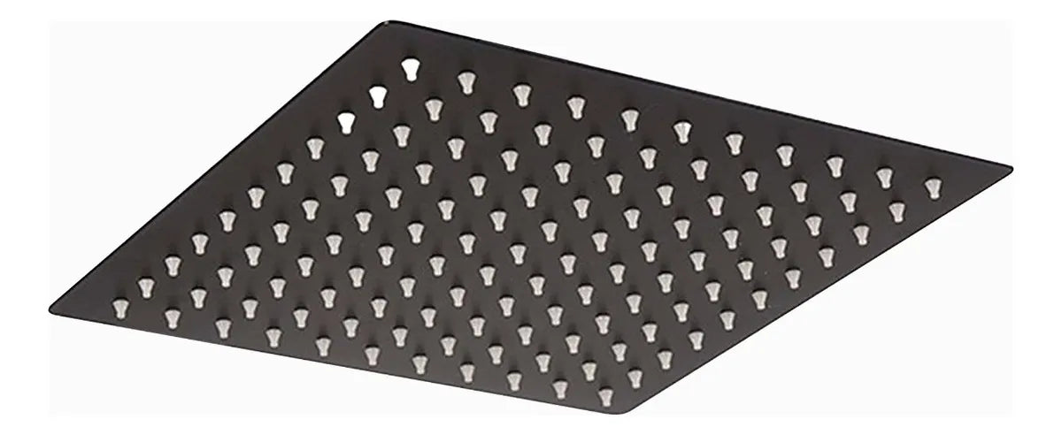 Regadera Cuadrada Solvex 8 Pulgadas Acero Inoxidable - Negro Mate