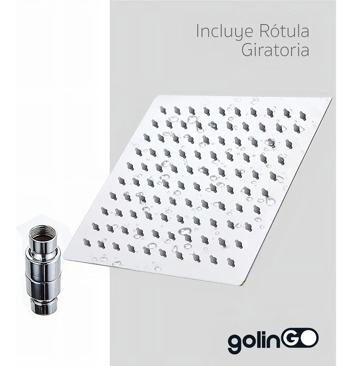 Regadera Cuadrada Solvex 10 Pulgadas Acero Inoxidable