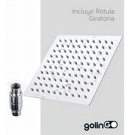Regadera Cuadrada Solvex 10 Pulgadas Acero Inoxidable