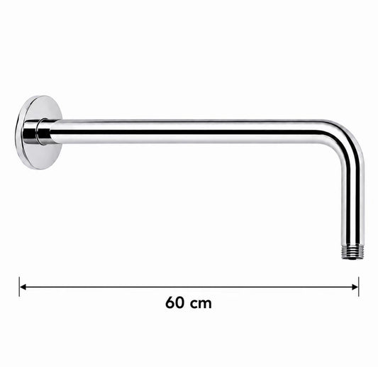 Brazo para regadera Solvex 60 cm inox instalación pared chapetón cromado
