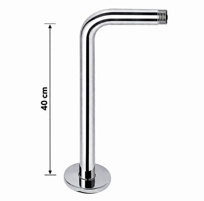 Tubo Para Regadera 40cm Brazo Con Curva Acero Inox Cromado