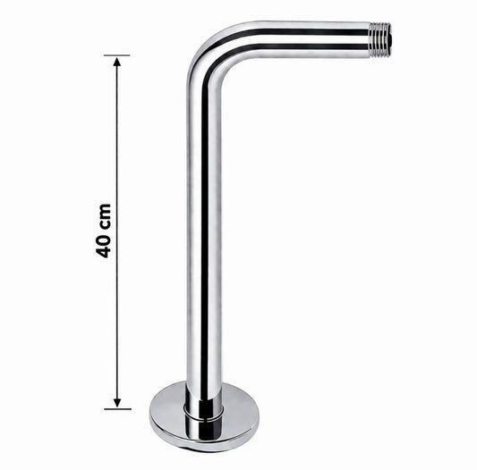 Tubo Para Regadera 40cm Brazo Con Curva Acero Inox Cromado