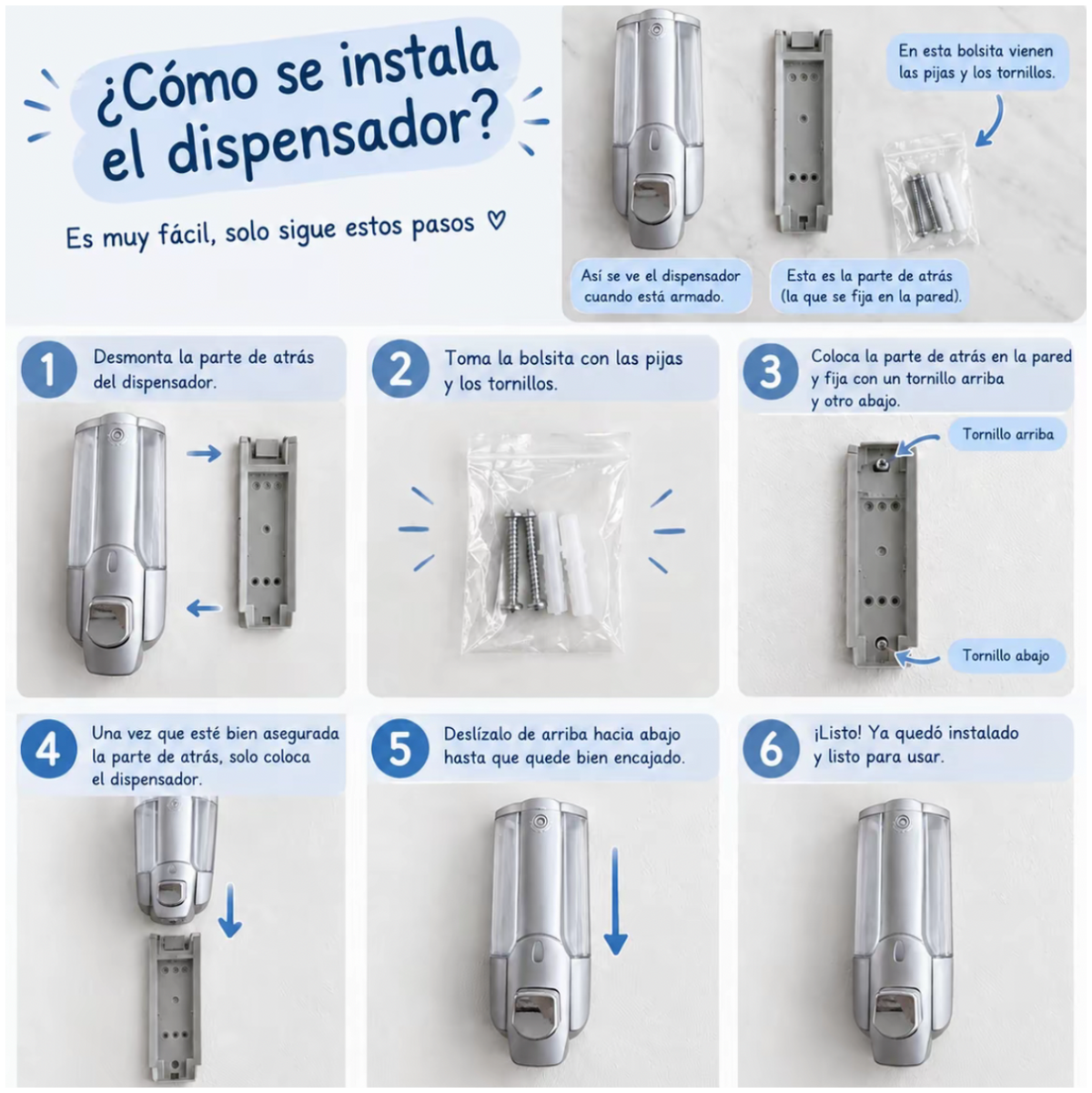DISPENSADOR DE (JABON LIQUIDO,GEL ANTIBACTERIAL)