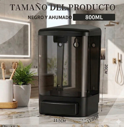 Dispensador De Jabón Líquido Negro 800ml De Lujo