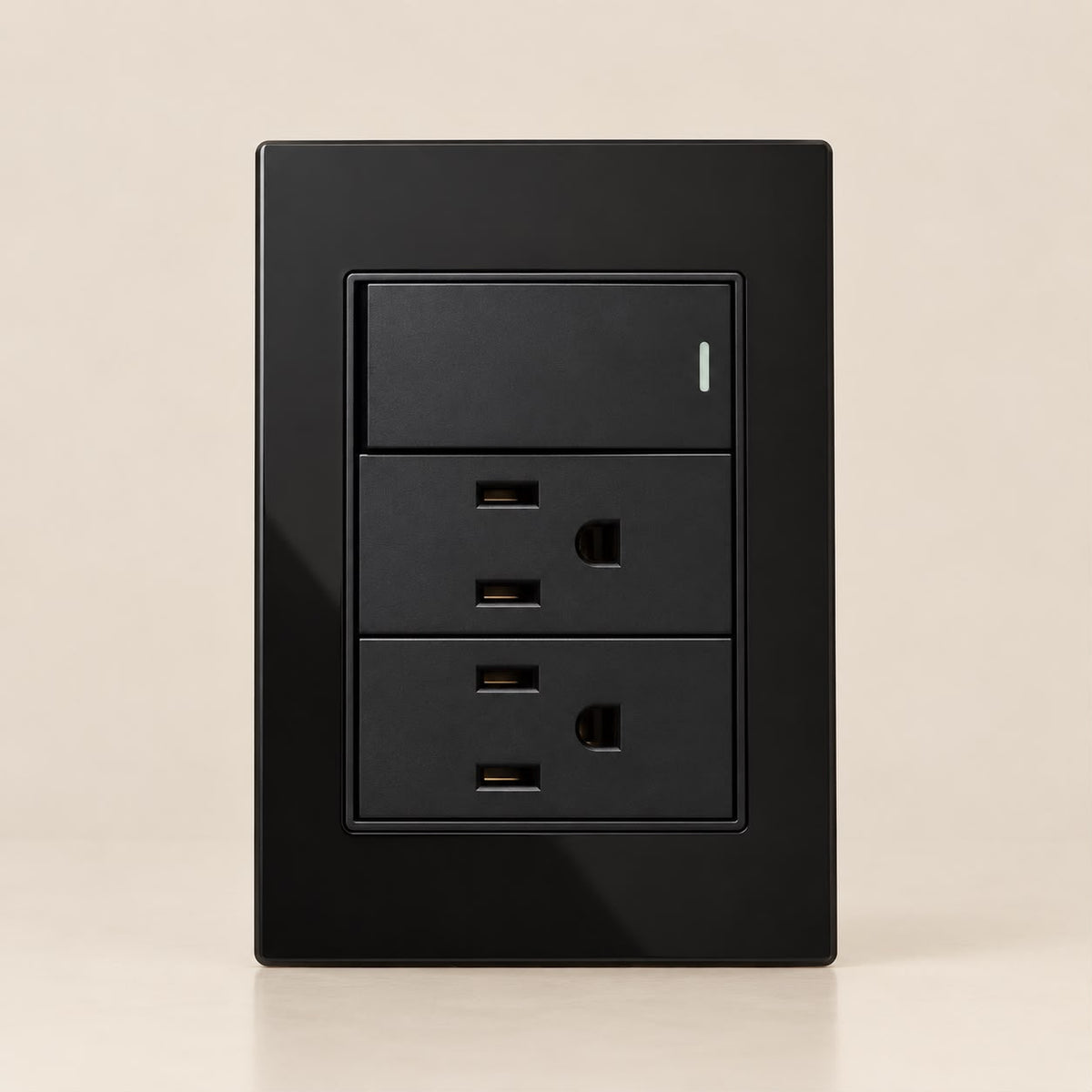 Contacto Duplex Elegante Negro