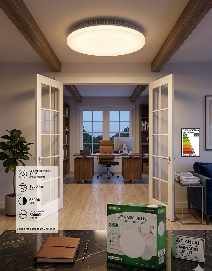 Plafón LED Redondo Sobreponer 24W Tianlai Luz Fría 1800 Lúmenes