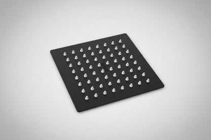 Regadera Cuadrada Solvex 6 Pulgadas Acero Inoxidable - Negro Mate